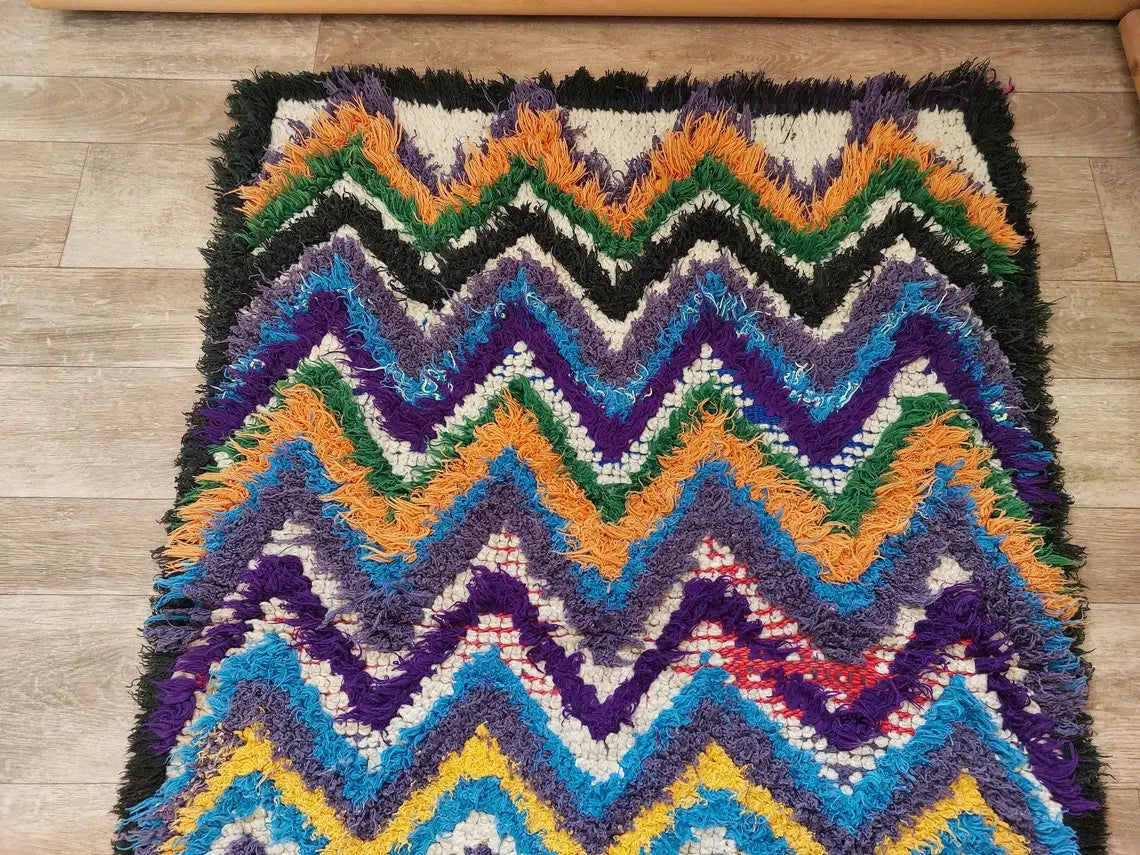 Colorful Small Moroccan Rug, Art Rug, Hanging Wall Rug, Berber Rug, Beni Ourain Rug, Cute Rug, Handmade Rug. MoroccanBazzArts