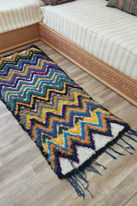 Colorful Small Moroccan Rug, Art Rug, Hanging Wall Rug, Berber Rug, Beni Ourain Rug, Cute Rug, Handmade Rug. MoroccanBazzArts