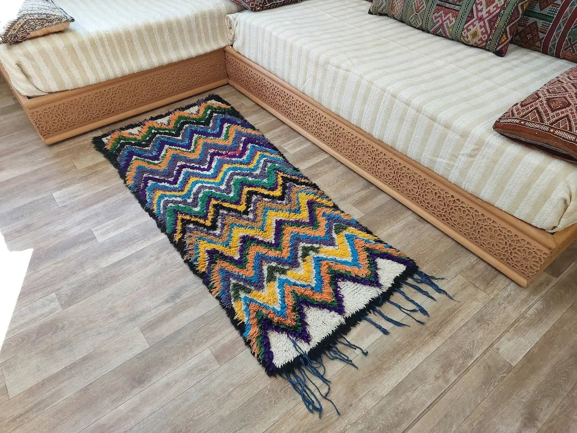 Colorful Small Moroccan Rug, Art Rug, Hanging Wall Rug, Berber Rug, Beni Ourain Rug, Cute Rug, Handmade Rug. MoroccanBazzArts