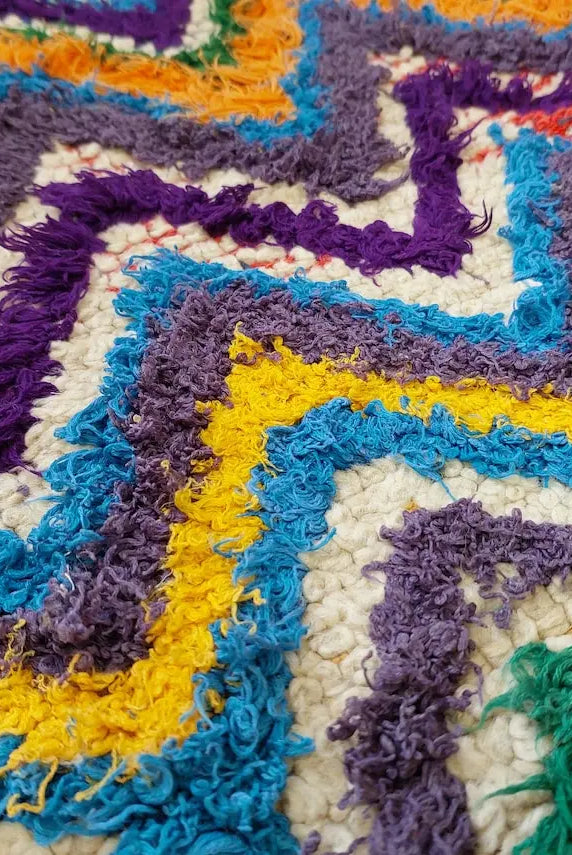 Colorful Small Moroccan Rug, Art Rug, Hanging Wall Rug, Berber Rug, Beni Ourain Rug, Cute Rug, Handmade Rug. MoroccanBazzArts