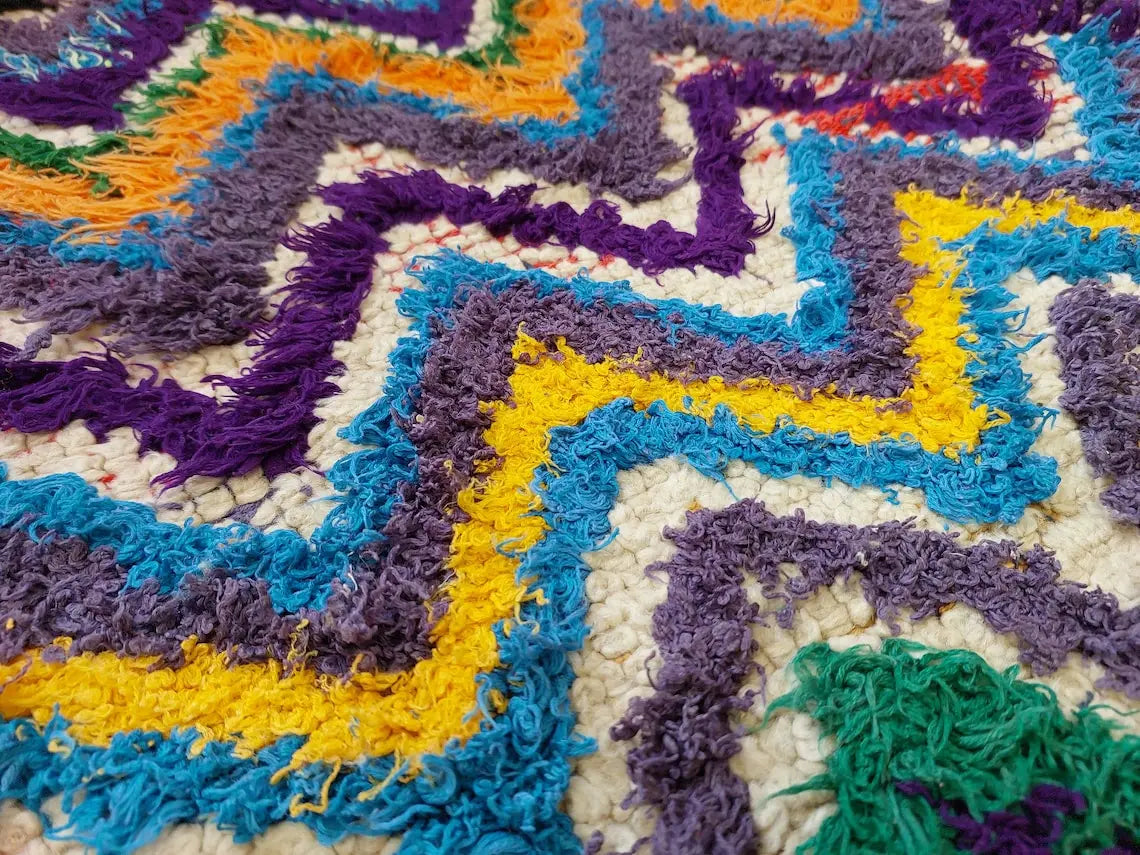Colorful Small Moroccan Rug, Art Rug, Hanging Wall Rug, Berber Rug, Beni Ourain Rug, Cute Rug, Handmade Rug. MoroccanBazzArts