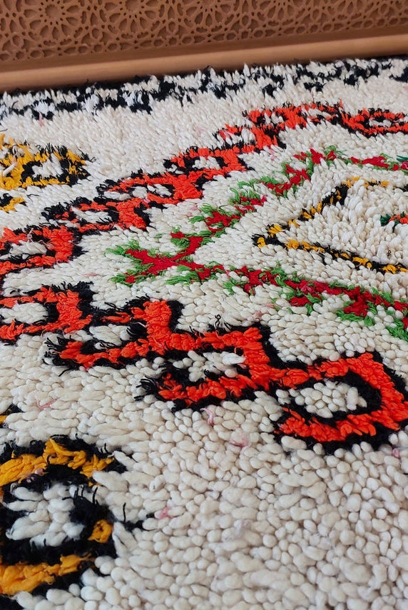 Authentic Handmade Moroccan Rug - Vintage Small Beni Ourain Rug - Handknotted Rug Berber Rug Handcrafted Carpet 3.6x7.7ft MoroccanBazzArts