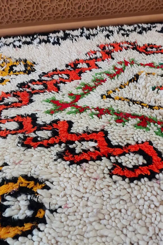 Authentic Handmade Moroccan Rug - Vintage Small Beni Ourain Rug - Handknotted Rug Berber Rug Handcrafted Carpet 3.6x7.7ft MoroccanBazzArts