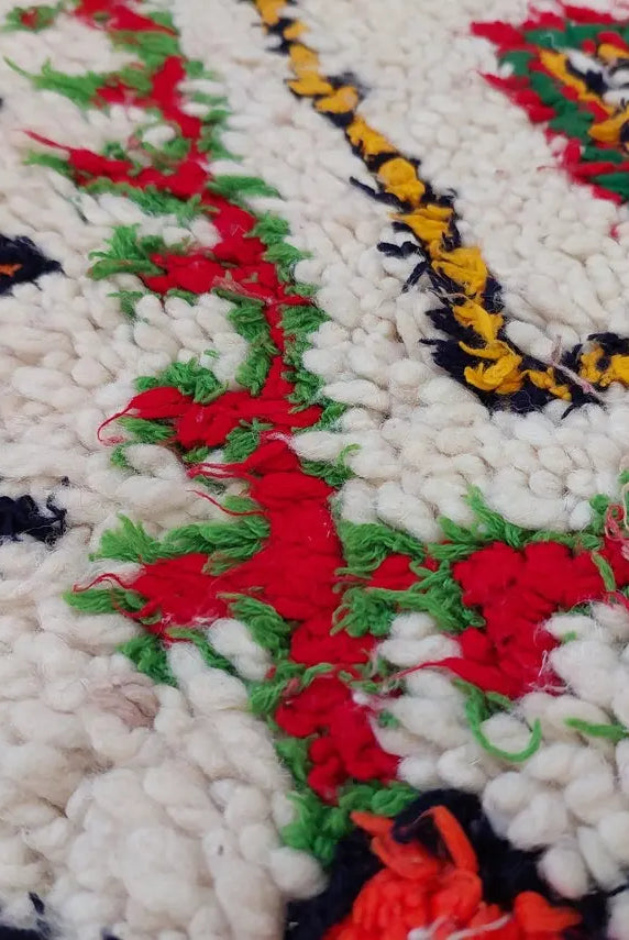 Authentic Handmade Moroccan Rug - Vintage Small Beni Ourain Rug - Handknotted Rug Berber Rug Handcrafted Carpet 3.6x7.7ft MoroccanBazzArts