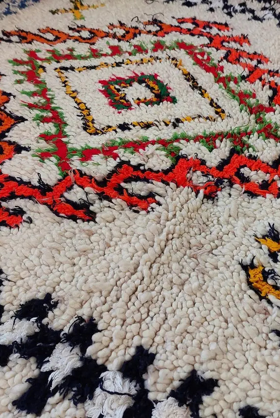 Authentic Handmade Moroccan Rug - Vintage Small Beni Ourain Rug - Handknotted Rug Berber Rug Handcrafted Carpet 3.6x7.7ft MoroccanBazzArts