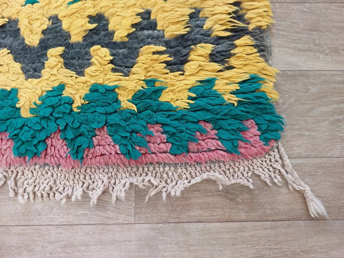 Small Moroccan Runner Rug - Vintage Boujaad Rug - Hand Woven Berber Carpet - Handmade Rug - Moroccan Carpet , Runner 2'6 X 8' MoroccanBazzArts