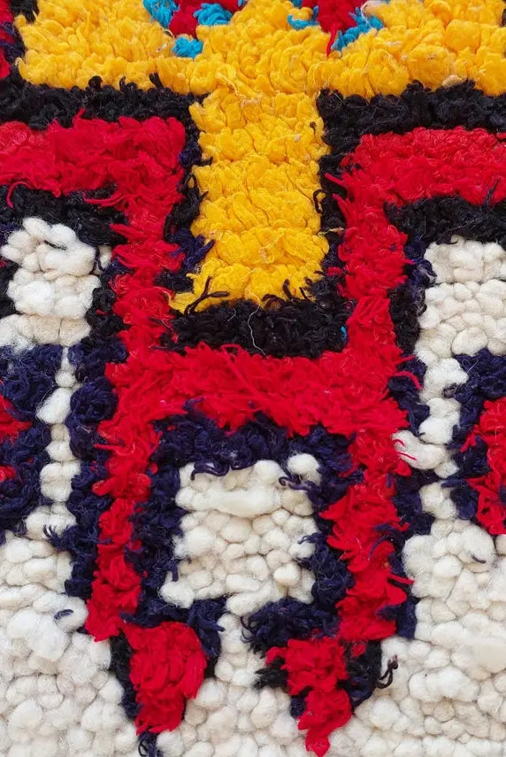 Small Moroccan Rug - 3.6x 7 Ft Vintage Azilal Rug - Hand Woven Berber Rug - Handmade Tribal Rug. MoroccanBazzArts