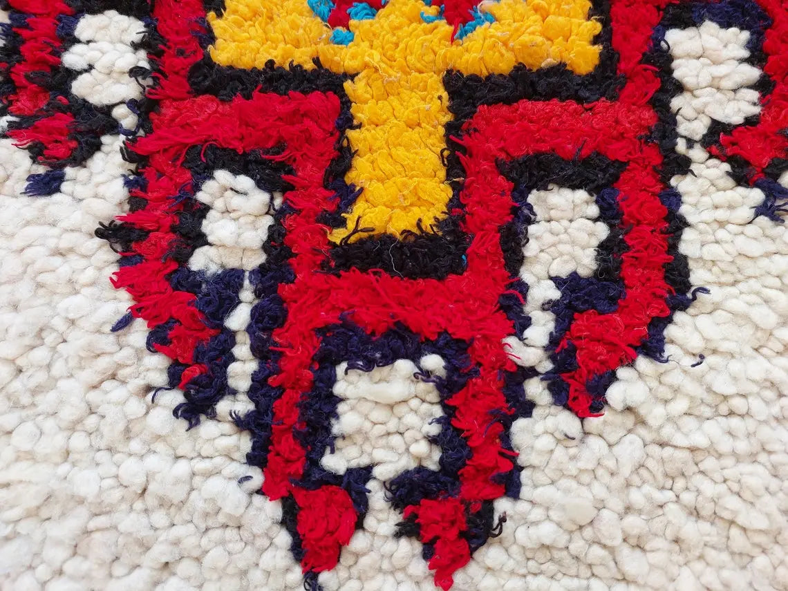 Small Moroccan Rug - 3.6x 7 Ft Vintage Azilal Rug - Hand Woven Berber Rug - Handmade Tribal Rug. MoroccanBazzArts
