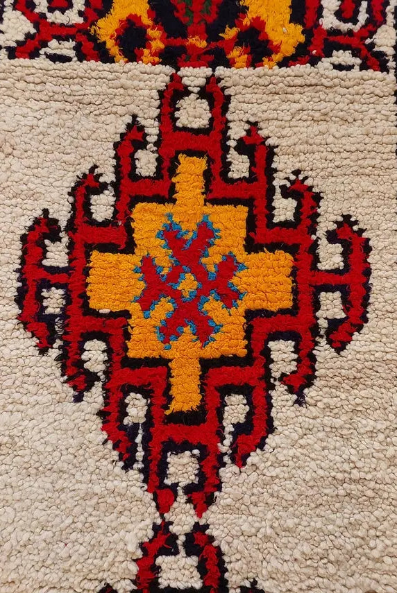Small Moroccan Rug - 3.6x 7 Ft Vintage Azilal Rug - Hand Woven Berber Rug - Handmade Tribal Rug. MoroccanBazzArts