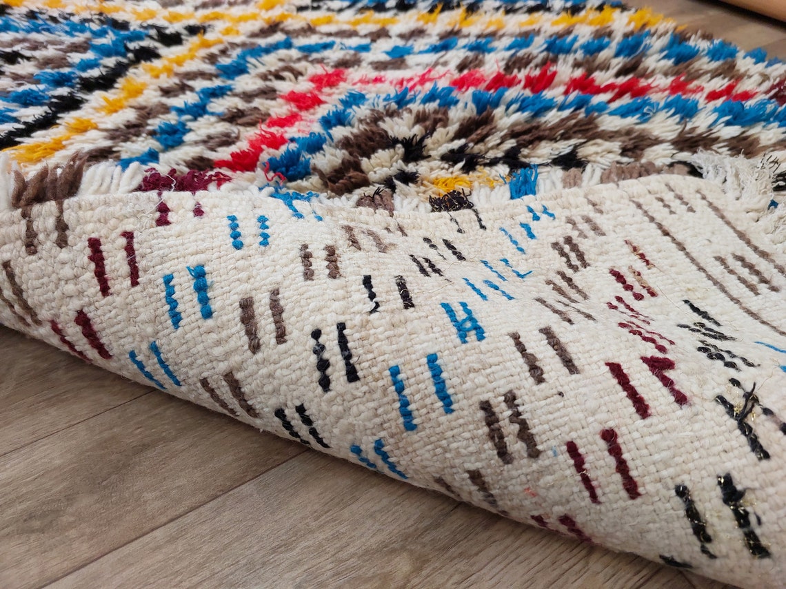 Vibrant Moroccan Boucherouite Runner: Sustainable Handmade Berber Rug for Hallway or Living Room MoroccanBazzArts