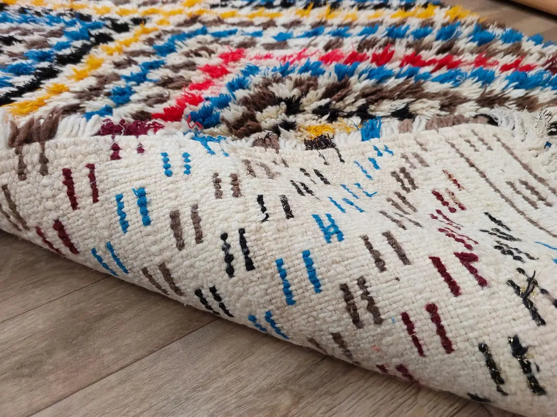Vibrant Moroccan Boucherouite Runner: Sustainable Handmade Berber Rug for Hallway or Living Room MoroccanBazzArts