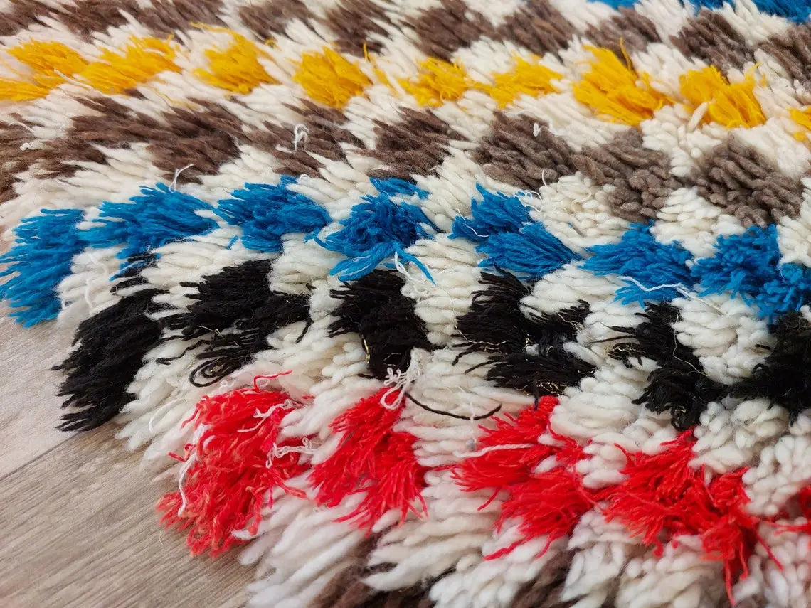 Vibrant Moroccan Boucherouite Runner: Sustainable Handmade Berber Rug for Hallway or Living Room MoroccanBazzArts