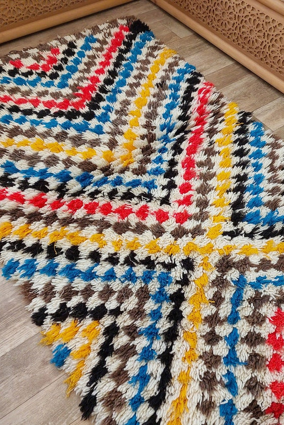 Vibrant Moroccan Boucherouite Runner: Sustainable Handmade Berber Rug for Hallway or Living Room MoroccanBazzArts