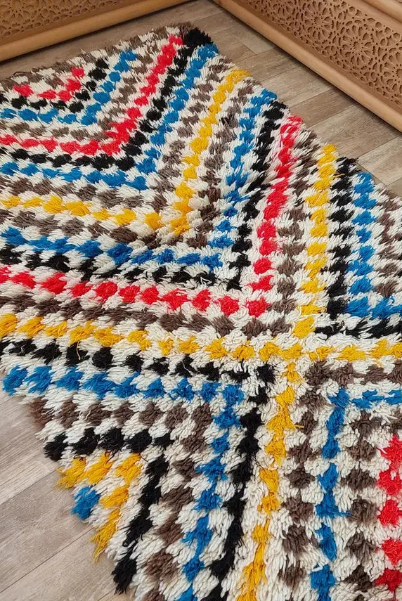 Vibrant Moroccan Boucherouite Runner: Sustainable Handmade Berber Rug for Hallway or Living Room MoroccanBazzArts