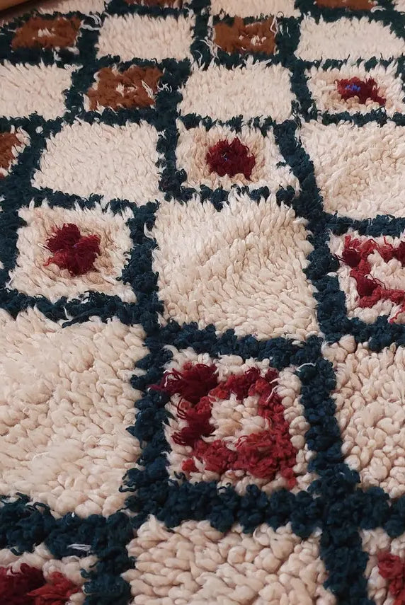 Authentic Vintage Moroccan Beni Ourain Runner Rug - Handmade Berber Carpet For Hallway Or Bedside MoroccanBazzArts