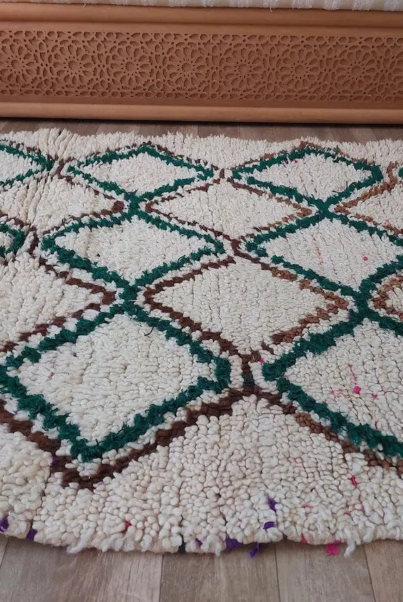 Authentic Vintage Azilal Berber Rug: Handcrafted Moroccan Small Runner For Living Room Or Kitchen MoroccanBazzArts