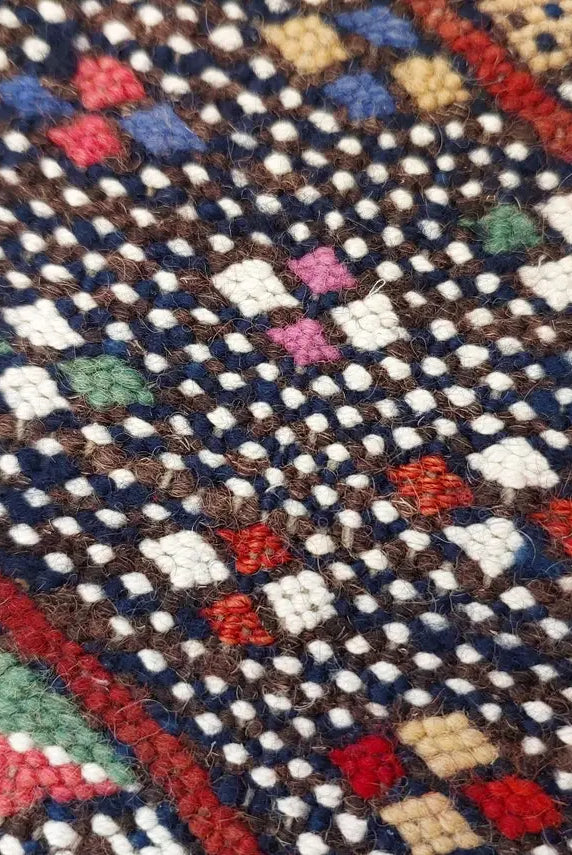 Rare Authentic Berber Beni Mguild Runner Rug: Handwoven Moroccan Kilim Tarahalt Artisan Carpet 4'1"x12'5" MoroccanBazzArts