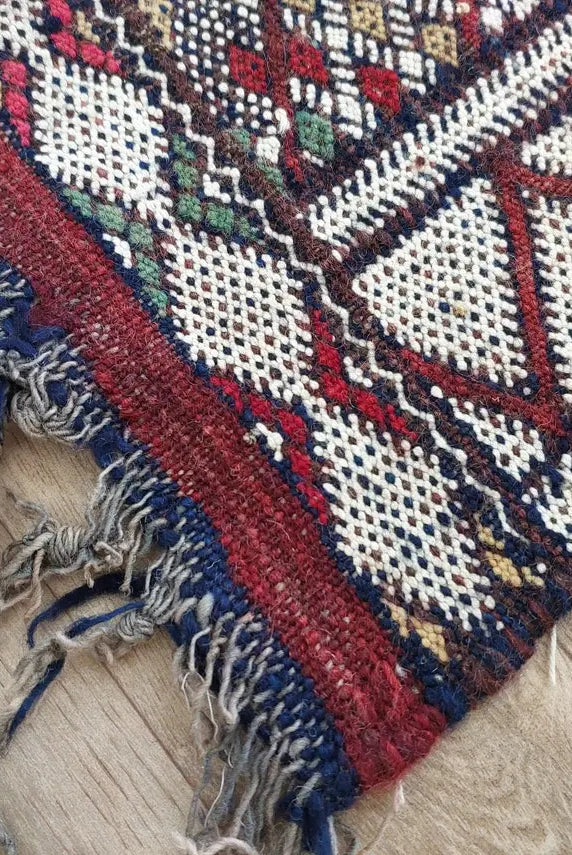 Rare Authentic Berber Beni Mguild Runner Rug: Handwoven Moroccan Kilim Tarahalt Artisan Carpet 4'1"x12'5" MoroccanBazzArts