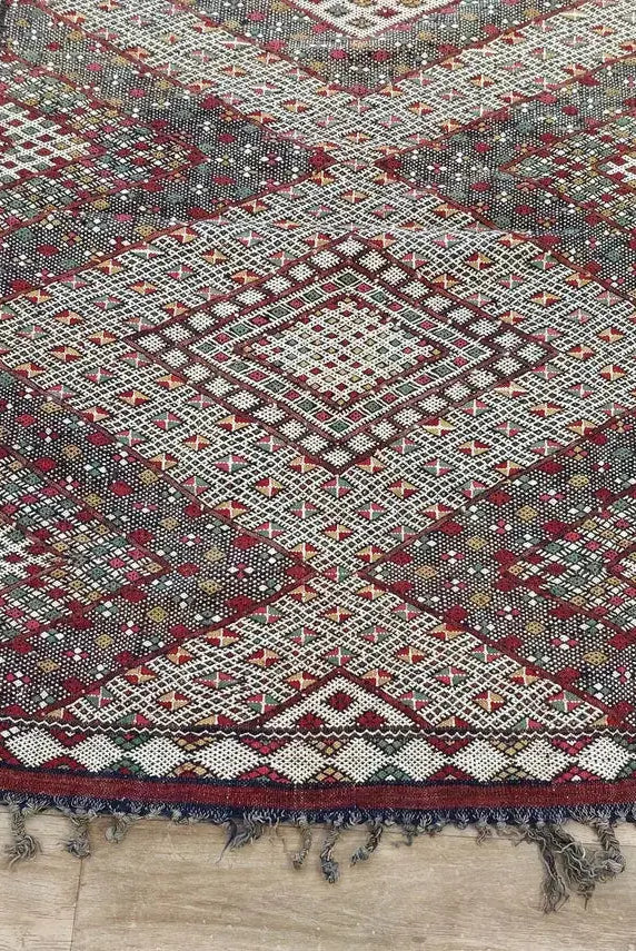 Rare Authentic Berber Beni Mguild Runner Rug: Handwoven Moroccan Kilim Tarahalt Artisan Carpet 4'1"x12'5" MoroccanBazzArts