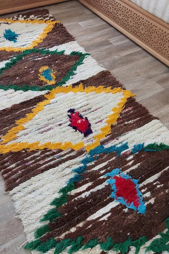 Moroccan Runner Rug - Azilal Style - Soft Rug - Bedside Rug, Moroccan Rug - 83x300 Cm MoroccanBazzArts