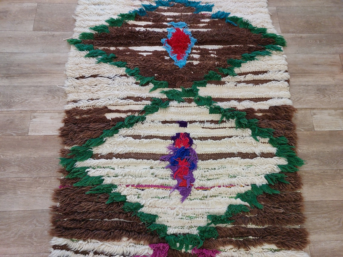 Moroccan Runner Rug - Azilal Style - Soft Rug - Bedside Rug, Moroccan Rug - 83x300 Cm MoroccanBazzArts
