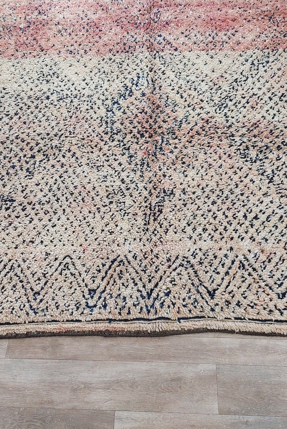 Vintage Reversible Moroccan Zayan Rug: Authentic Handmade Indigo Blue Area Carpet For Living Room (5.10x8.2 Ft) MoroccanBazzArts