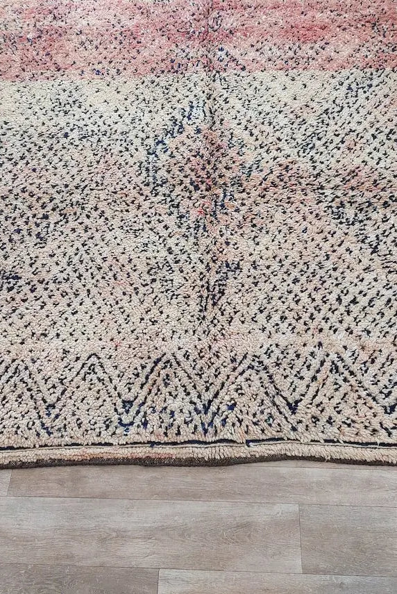 Vintage Reversible Moroccan Zayan Rug: Authentic Handmade Indigo Blue Area Carpet For Living Room (5.10x8.2 Ft) MoroccanBazzArts