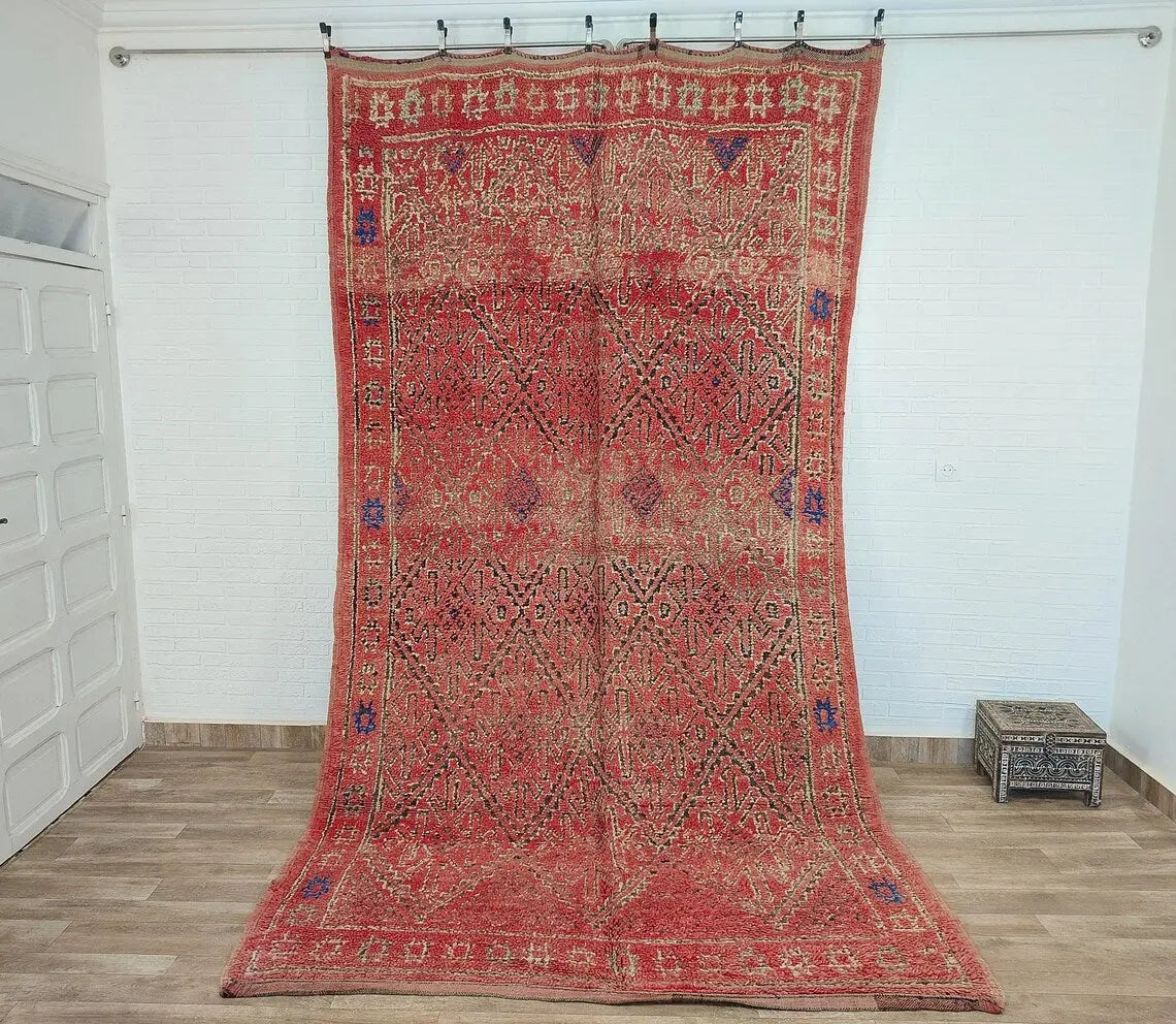 Authentic Zayan Tribe Handcrafted Berber Area Rug - Lamb Wool Moroccan Ourain For Living Room MoroccanBazzArts