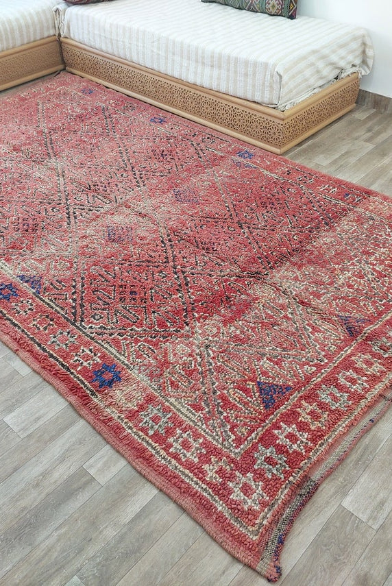 Authentic Zayan Tribe Handcrafted Berber Area Rug - Lamb Wool Moroccan Ourain For Living Room MoroccanBazzArts