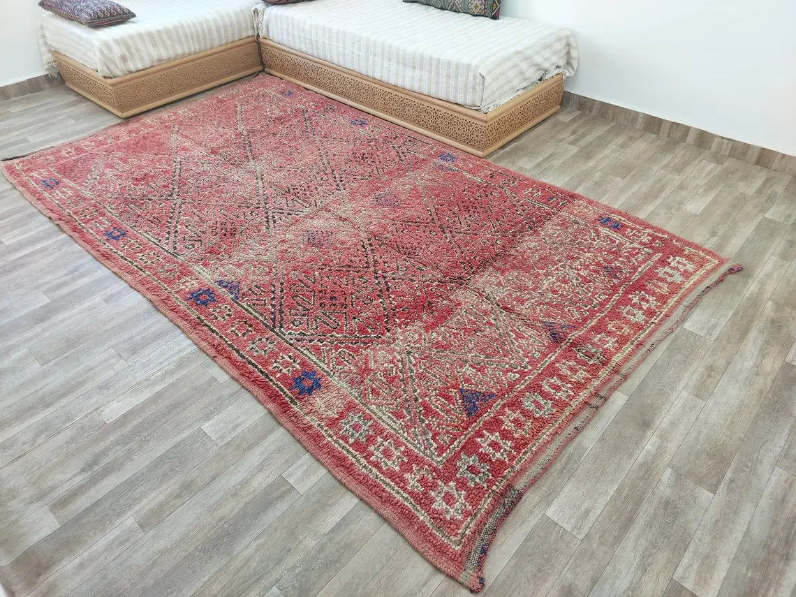 Authentic Zayan Tribe Handcrafted Berber Area Rug - Lamb Wool Moroccan Ourain For Living Room MoroccanBazzArts