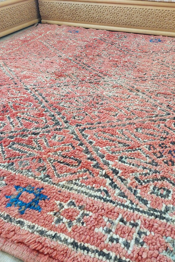 Authentic Zayan Tribe Handcrafted Berber Area Rug - Lamb Wool Moroccan Ourain For Living Room MoroccanBazzArts