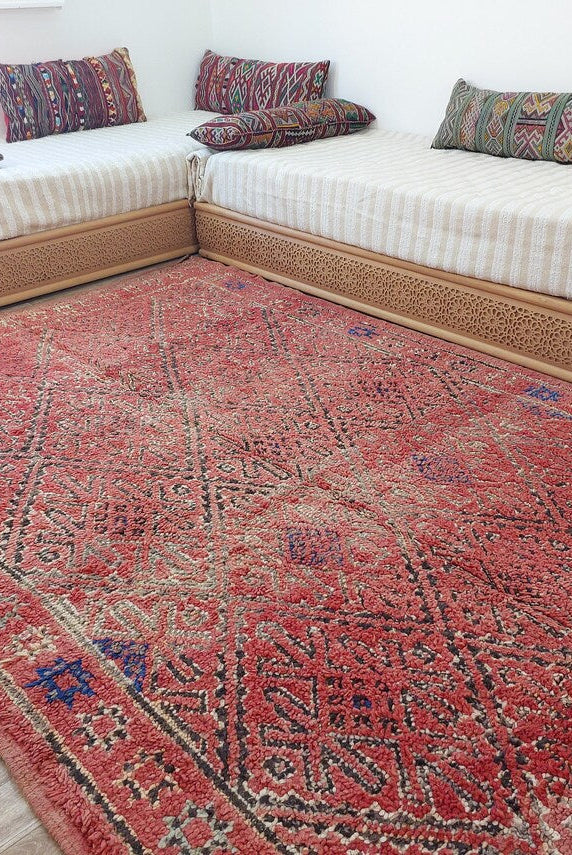 Authentic Zayan Tribe Handcrafted Berber Area Rug - Lamb Wool Moroccan Ourain For Living Room MoroccanBazzArts