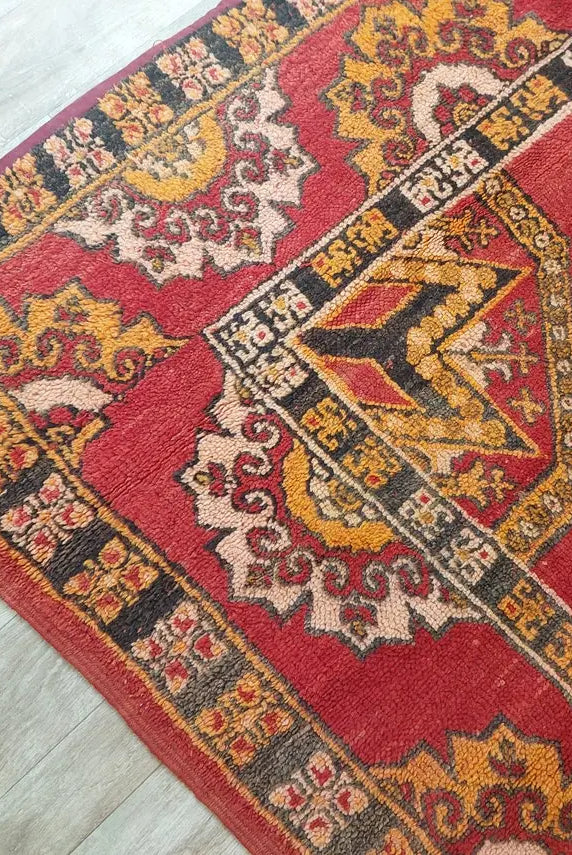 Moroccan Wool Rug Zayan Berber: Vintage Handmade Carpet 220x276 Cm Authentic Tribal Decor MoroccanBazzArts