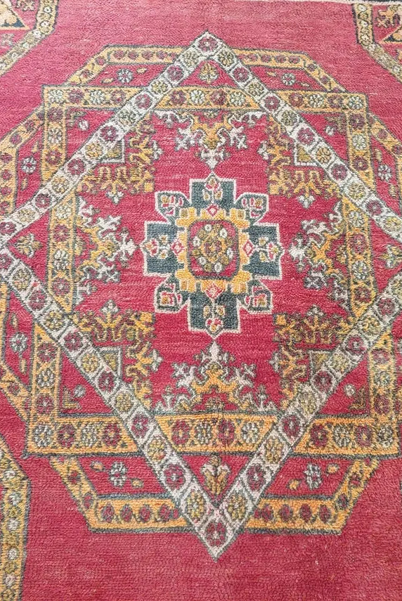 Moroccan Wool Rug Zayan Berber: Vintage Handmade Carpet 220x276 Cm Authentic Tribal Decor MoroccanBazzArts