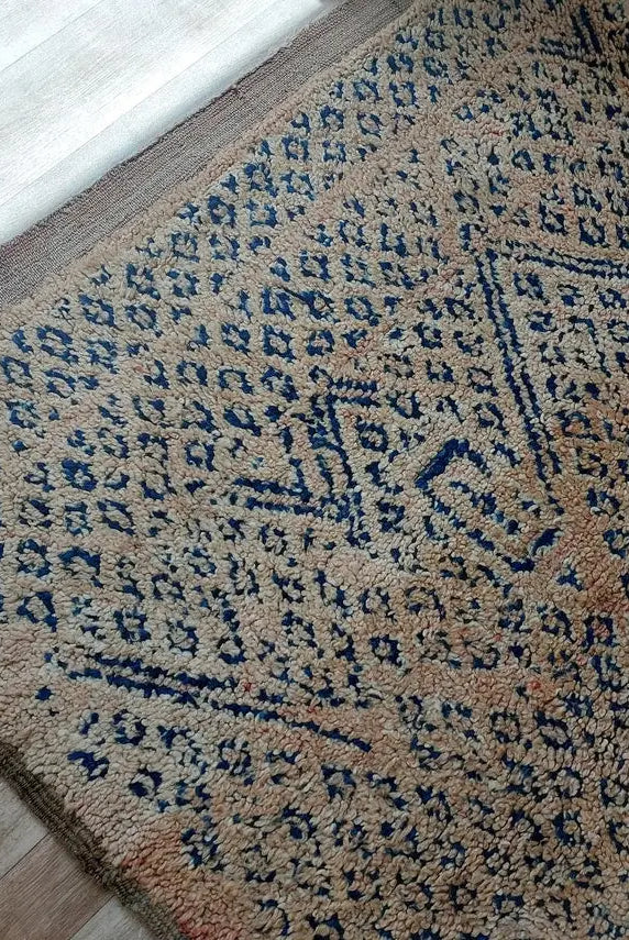 Vintage Moroccan Zayan Berber Rug: 70s Handmade Geometric Carpet for Living Room MoroccanBazzArts