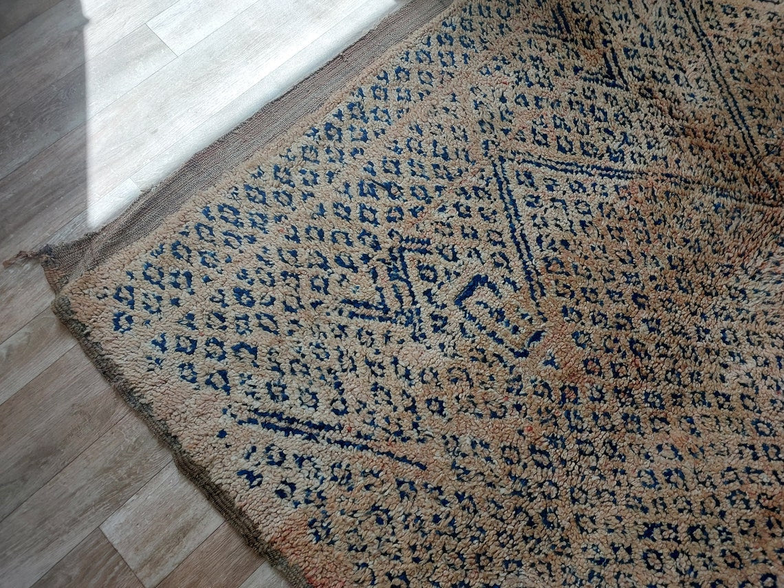 Vintage Moroccan Zayan Berber Rug: 70s Handmade Geometric Carpet for Living Room MoroccanBazzArts