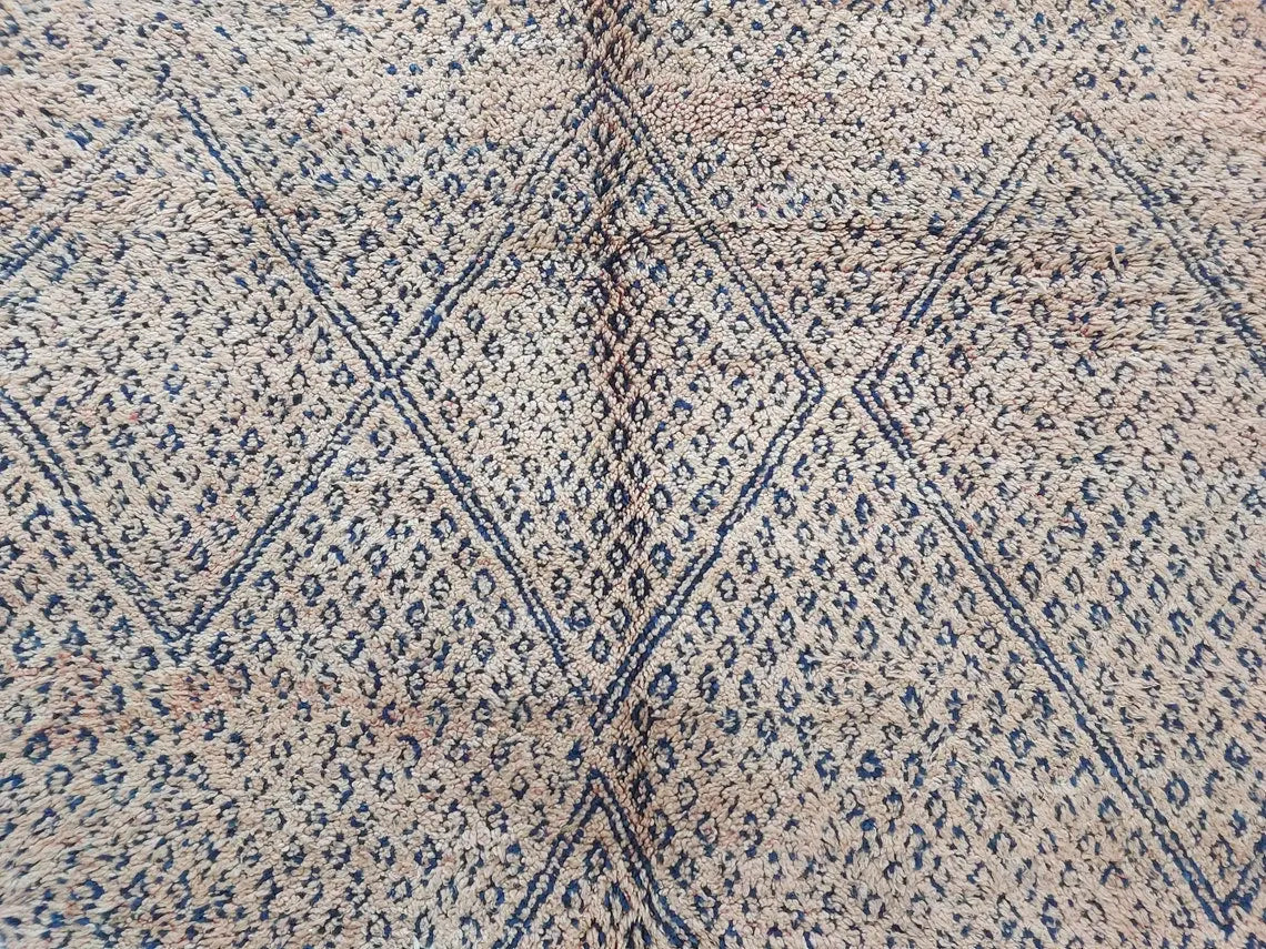 Vintage Moroccan Zayan Berber Rug: 70s Handmade Geometric Carpet for Living Room MoroccanBazzArts