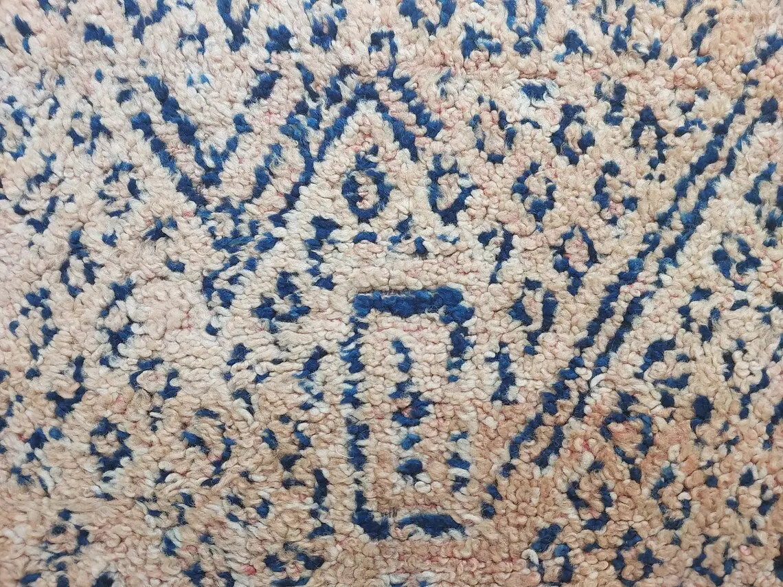 Vintage Moroccan Zayan Berber Rug: 70s Handmade Geometric Carpet for Living Room MoroccanBazzArts
