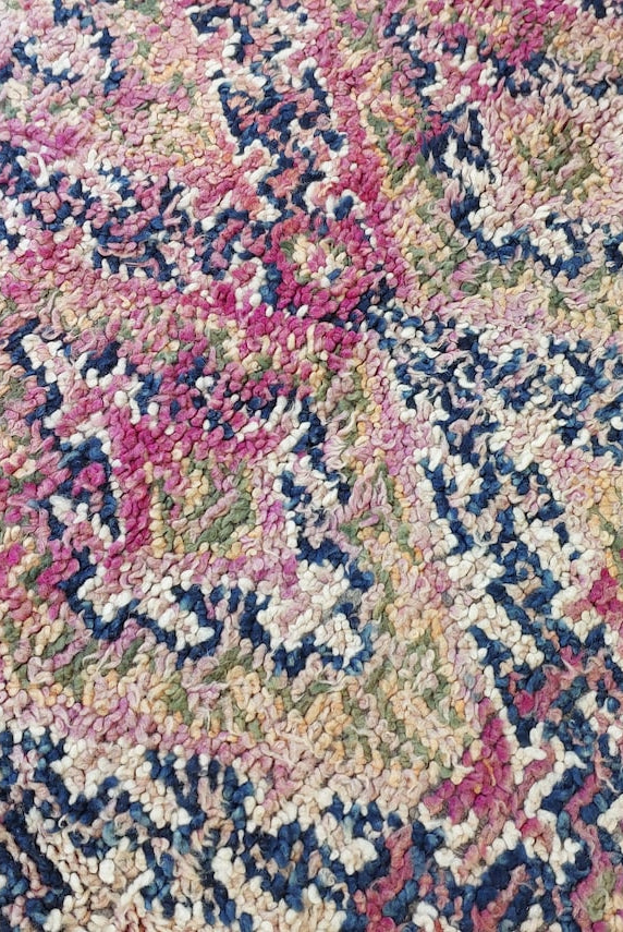 Authentic Vintage Moroccan Beni Mguild Rug - Reversible Handmade Berber Carpet For Living Room (6'2"X9'5") MoroccanBazzArts