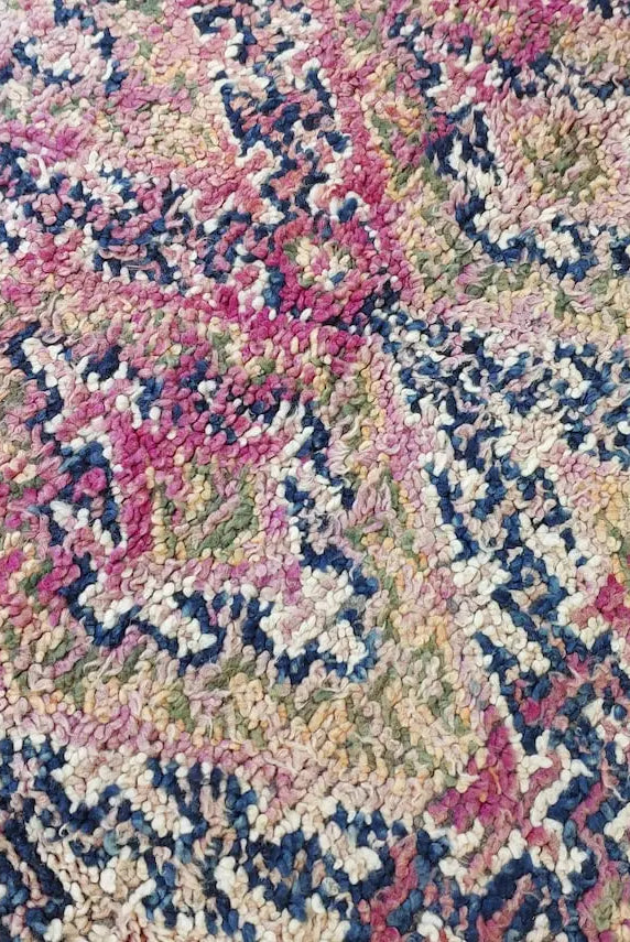 Authentic Vintage Moroccan Beni Mguild Rug - Reversible Handmade Berber Carpet For Living Room (6'2"X9'5") MoroccanBazzArts