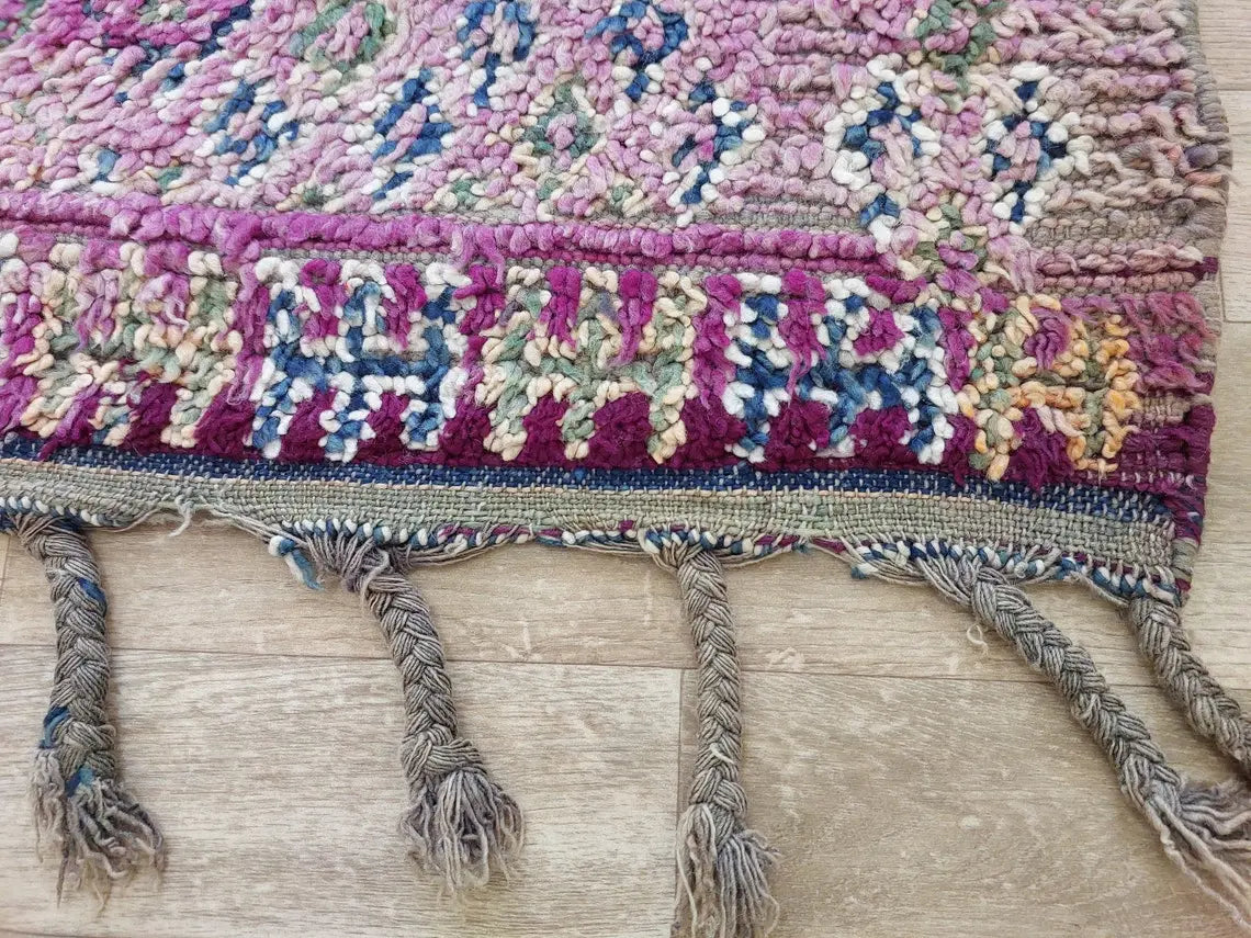 Authentic Vintage Moroccan Beni Mguild Rug - Reversible Handmade Berber Carpet For Living Room (6'2"X9'5") MoroccanBazzArts