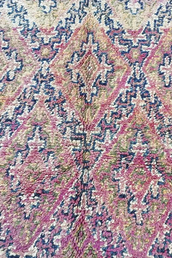 Authentic Vintage Moroccan Beni Mguild Rug - Reversible Handmade Berber Carpet For Living Room (6'2"X9'5") MoroccanBazzArts
