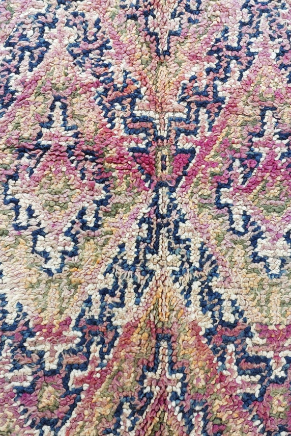 Authentic Vintage Moroccan Beni Mguild Rug - Reversible Handmade Berber Carpet For Living Room (6'2"X9'5") MoroccanBazzArts