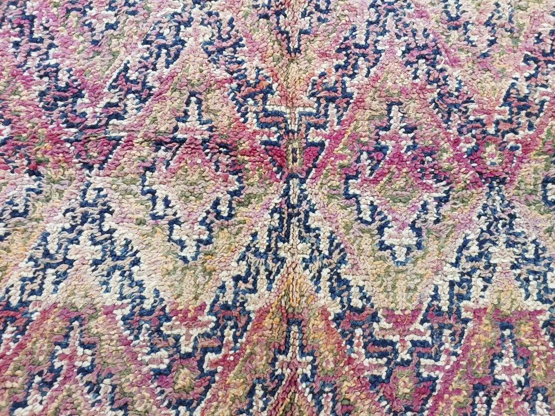 Authentic Vintage Moroccan Beni Mguild Rug - Reversible Handmade Berber Carpet For Living Room (6'2"X9'5") MoroccanBazzArts