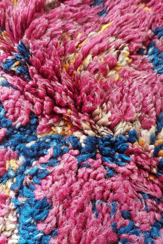 Moroccan Wool Rug Handknotted Vintage Berber: Large Reversible Geometric Carpet, Eclectic Patterned Decor MoroccanBazzArts