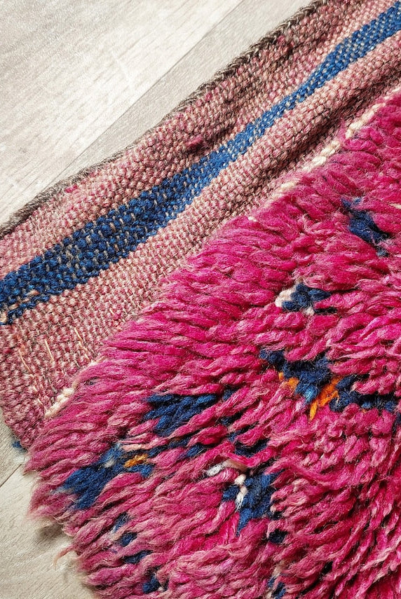 Moroccan Wool Rug Handknotted Vintage Berber: Large Reversible Geometric Carpet, Eclectic Patterned Decor MoroccanBazzArts