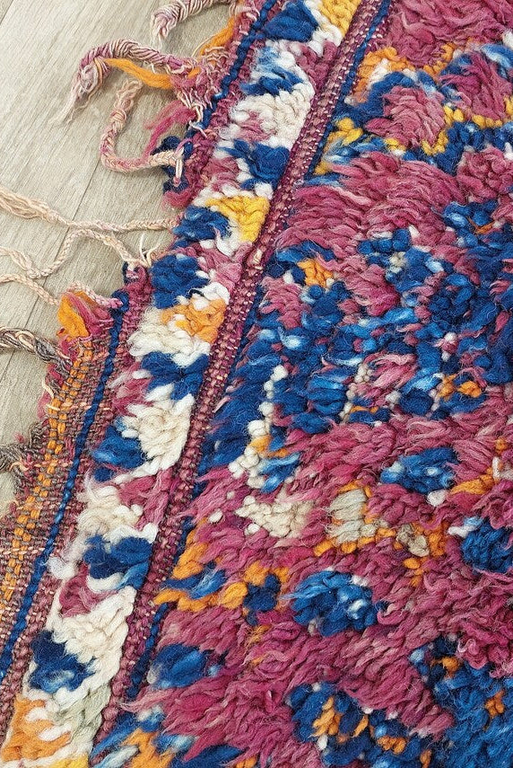 Moroccan Wool Rug Handknotted Vintage Berber: Large Reversible Geometric Carpet, Eclectic Patterned Decor MoroccanBazzArts