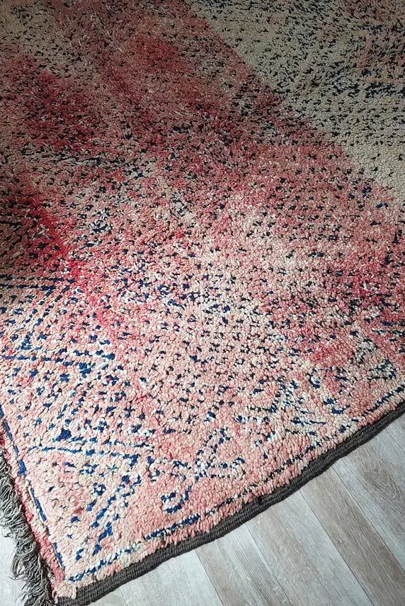 Vintage Reversible Moroccan Zayan Rug: Authentic Handmade Indigo Blue Area Carpet For Living Room (5.10x8.2 Ft) MoroccanBazzArts
