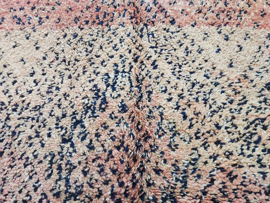 Vintage Reversible Moroccan Zayan Rug: Authentic Handmade Indigo Blue Area Carpet For Living Room (5.10x8.2 Ft) MoroccanBazzArts