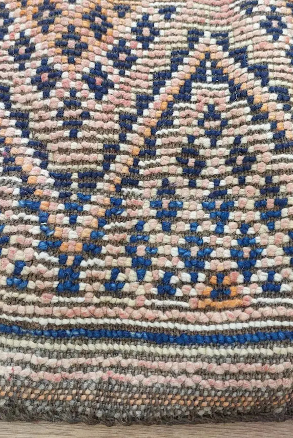 Vintage Reversible Moroccan Zayan Rug: Authentic Handmade Indigo Blue Area Carpet For Living Room (5.10x8.2 Ft) MoroccanBazzArts